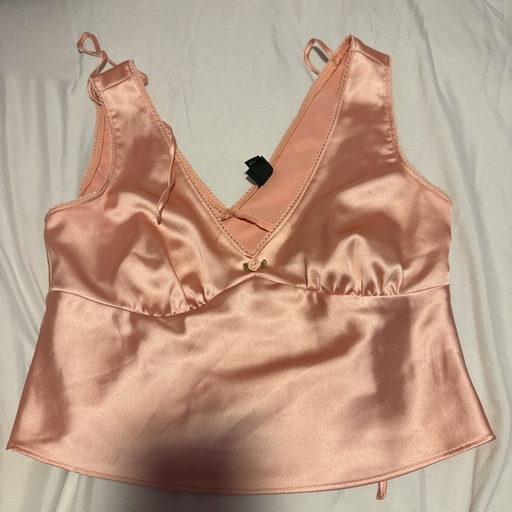 Satin Pink Sleeveless Top